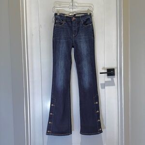 Women’s Pilcro High Rise Bootcut Jeans w/Button Hem -Sz 25